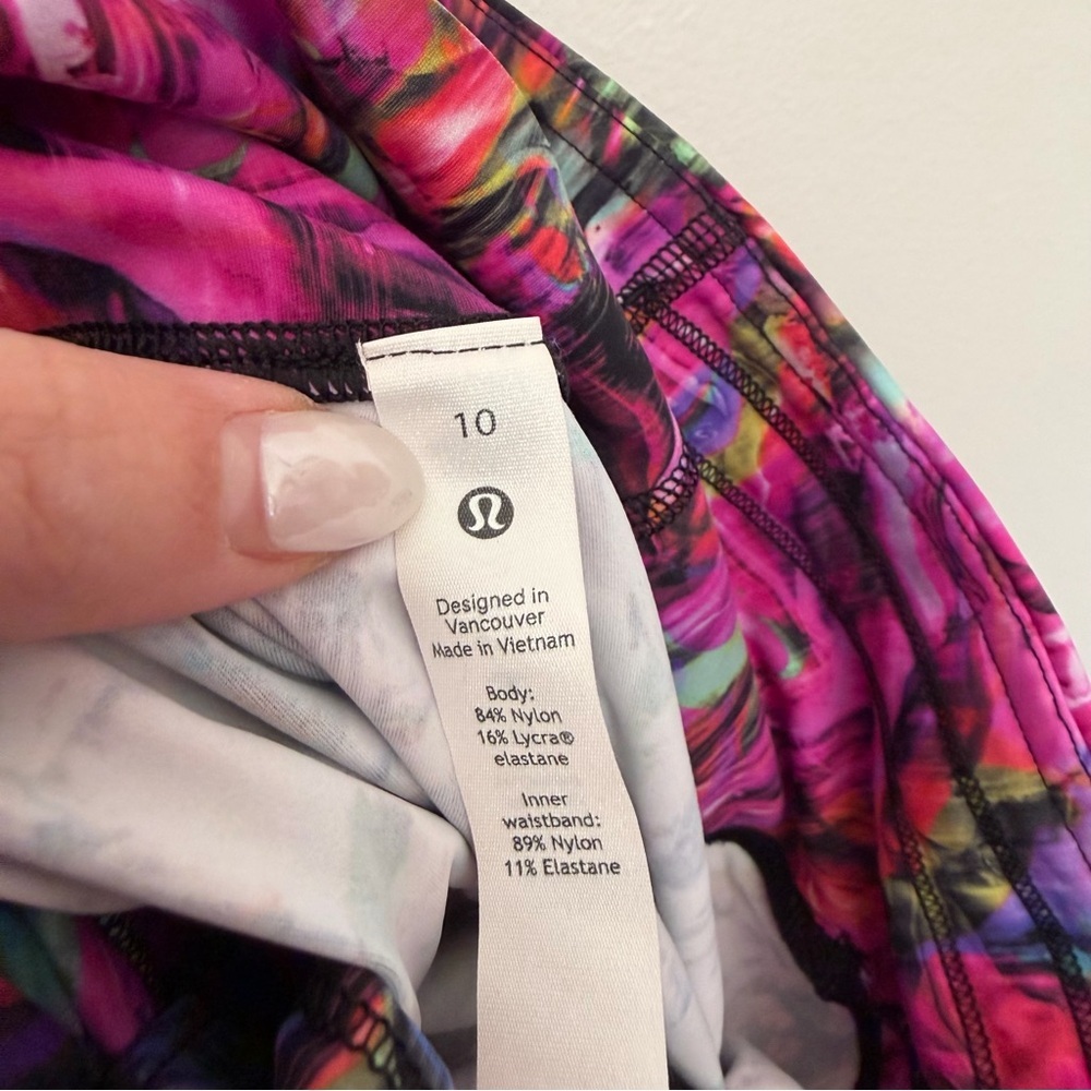 Lululemon Base Pace HR Running Tight 25" Leggings Hyper Flow Pink Multi 10 - Picture 7 of 8